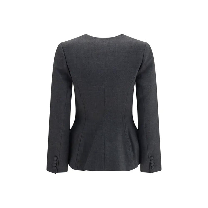 Self-Portrait Gray Polyester Full-Length Jacket
