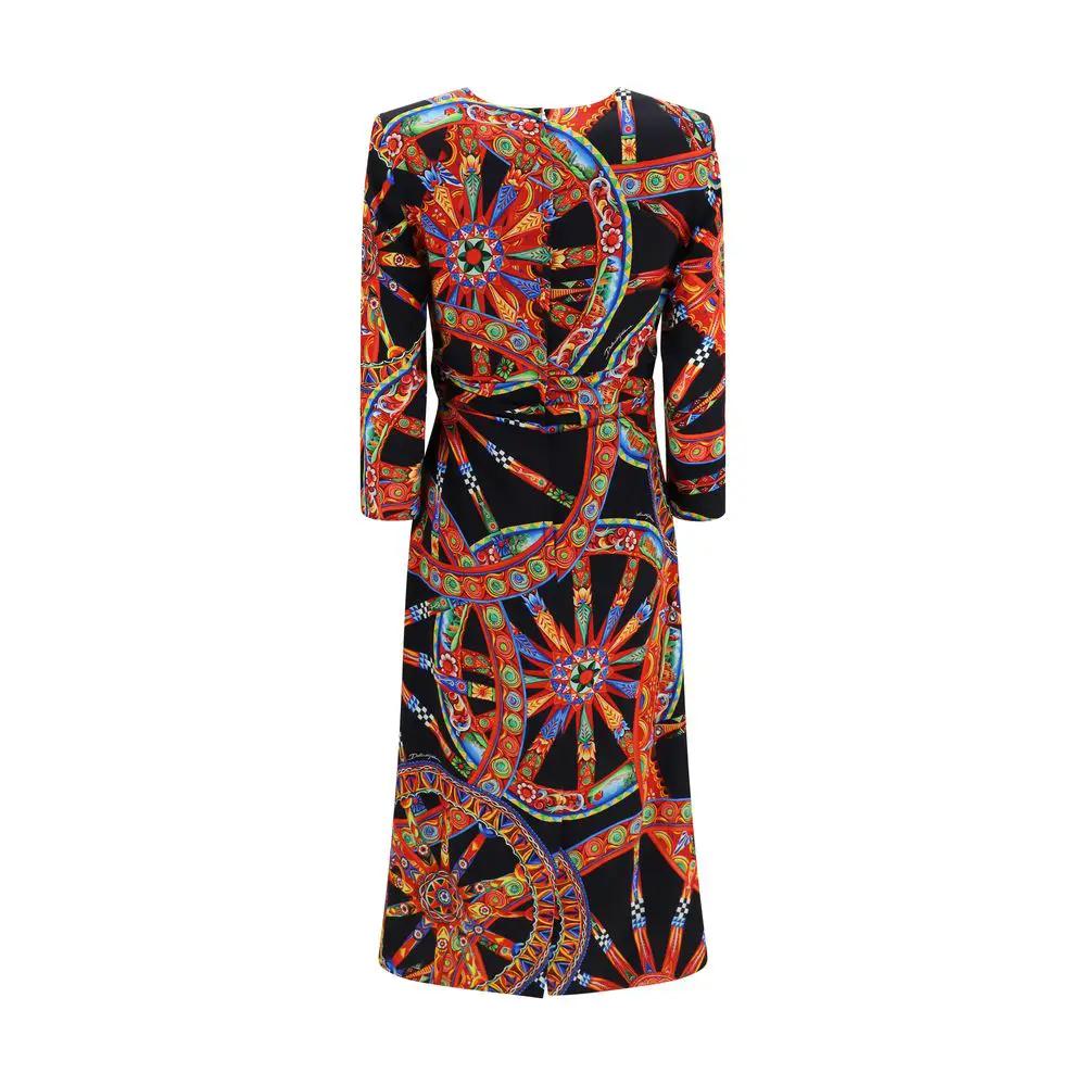 Dolce & Gabbana Sample Sale | Dolce & Gabbana Multicolor Silk Cocktail Dress - | Designer outlet