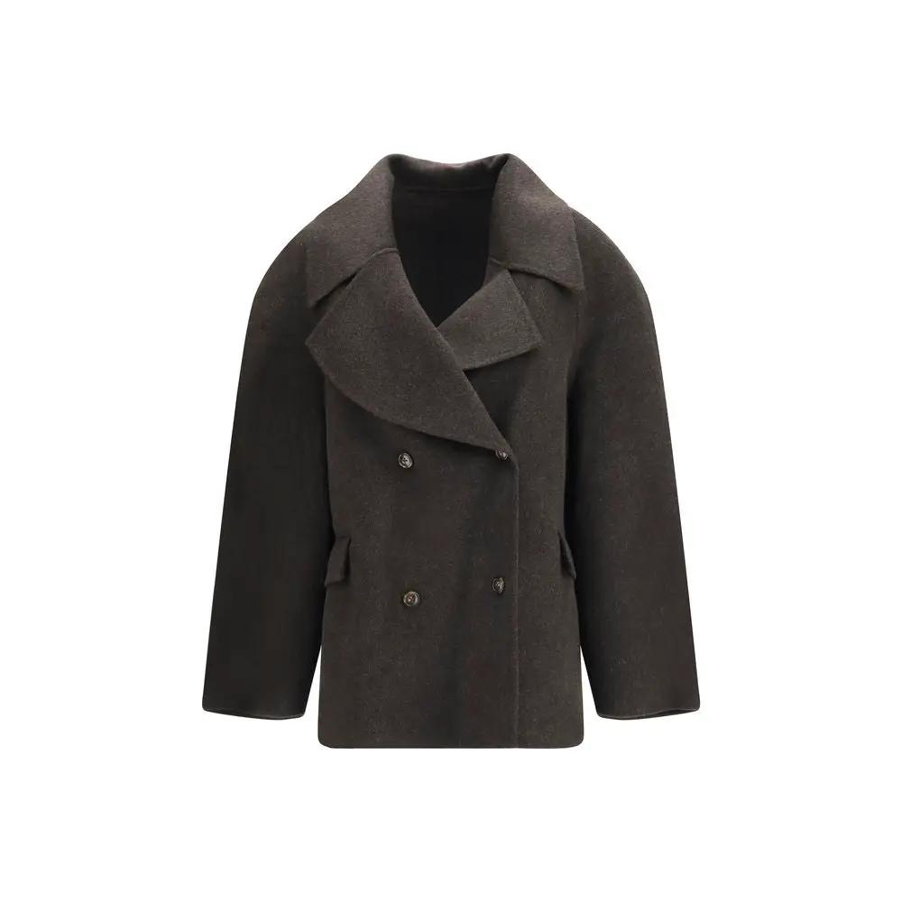 Loulou De Saison Brown Wool Oves Aries Full-Length Jacket