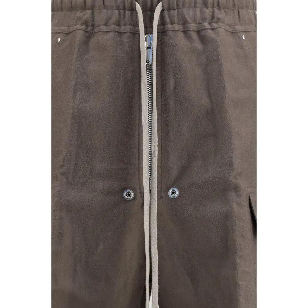 Rick Owens Gray Ramie Cargo Pants