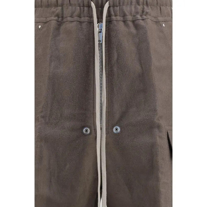 Rick Owens Gray Ramie Cargo Pants