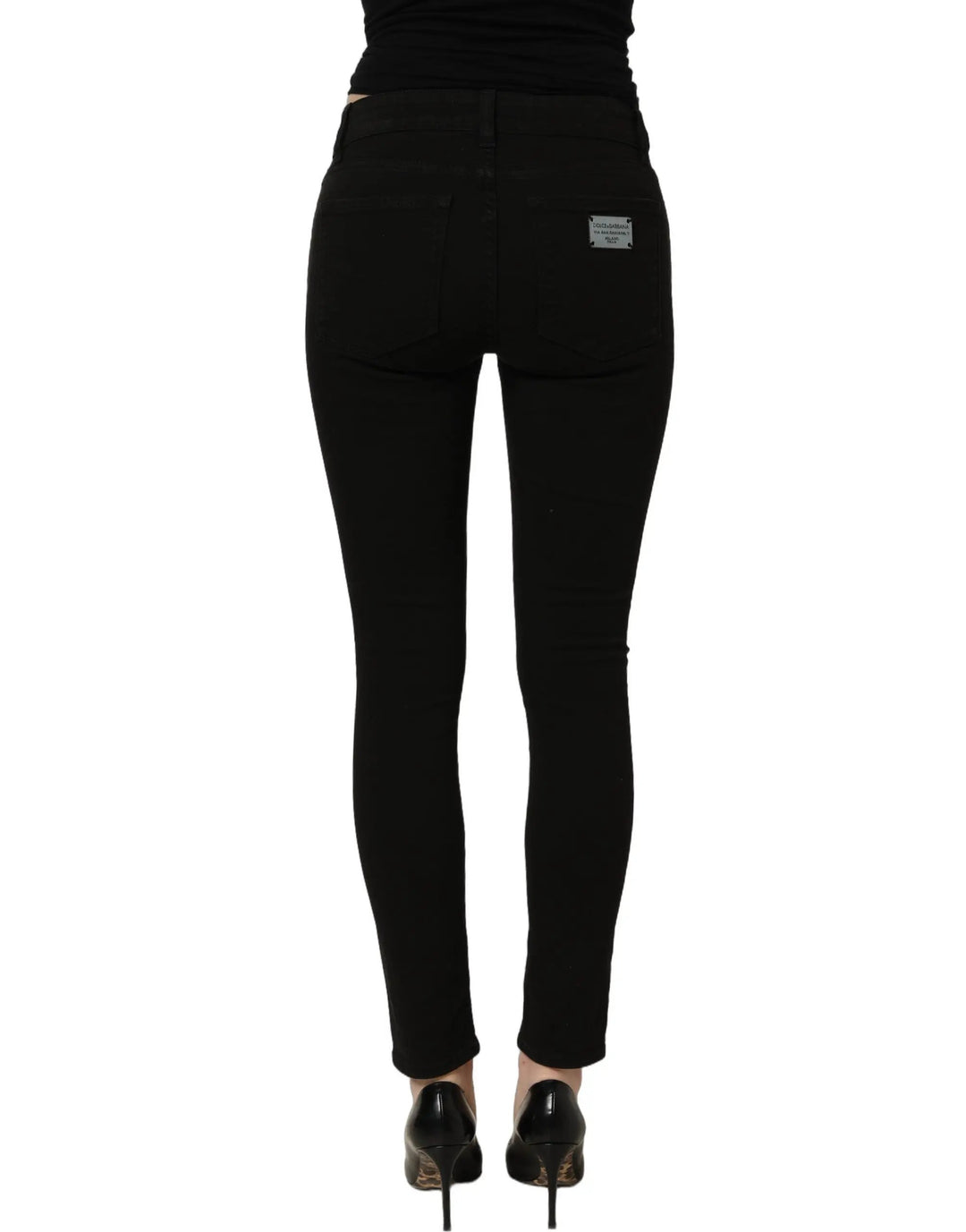 Dolce &amp; Gabbana Black Cotton Stretch Skinny Denim Jeans