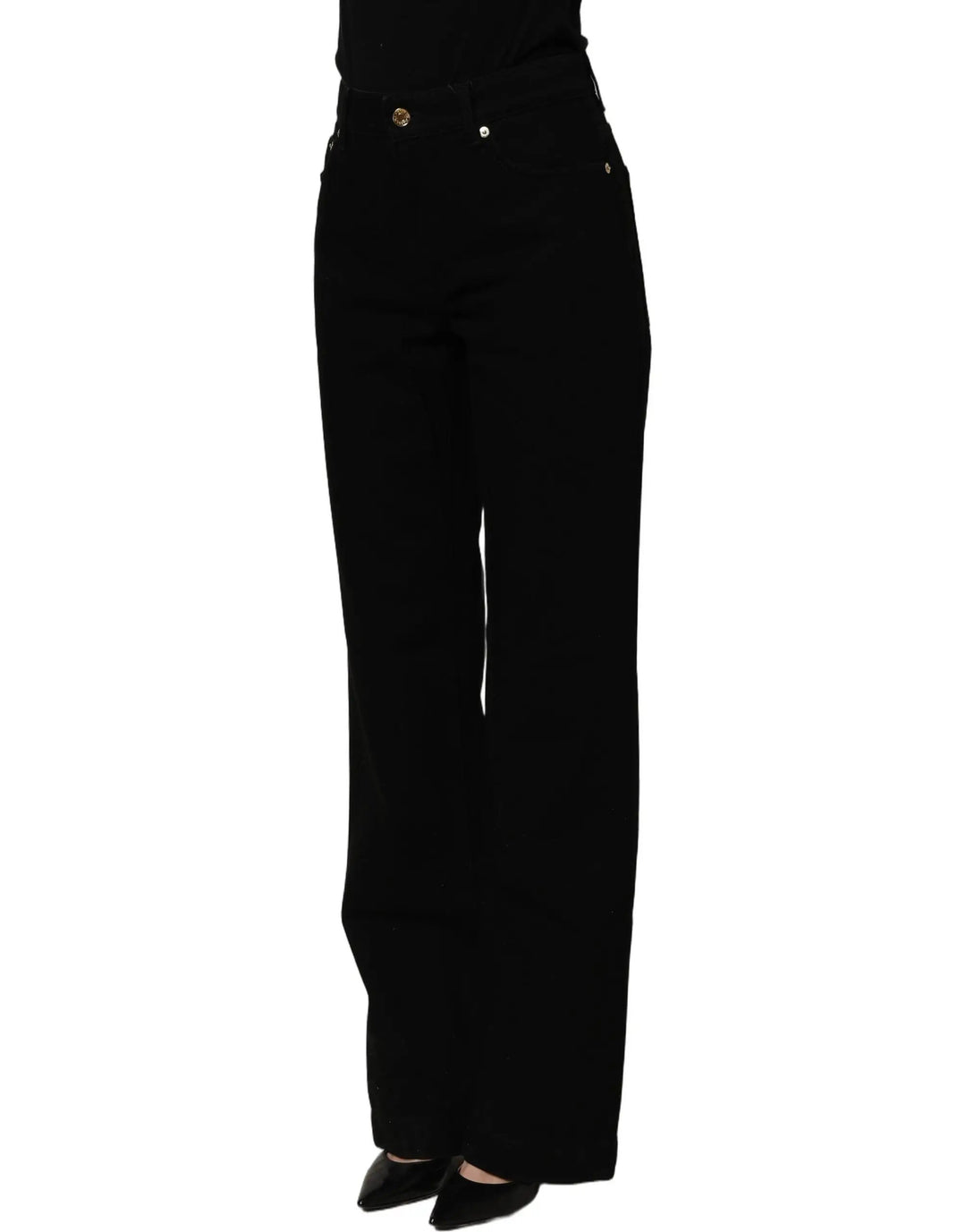 Dolce &amp; Gabbana Black Cotton Stretch Straight Denim Jeans