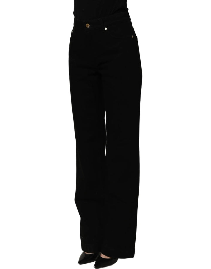 Dolce &amp; Gabbana Black Cotton Stretch Straight Denim Jeans
