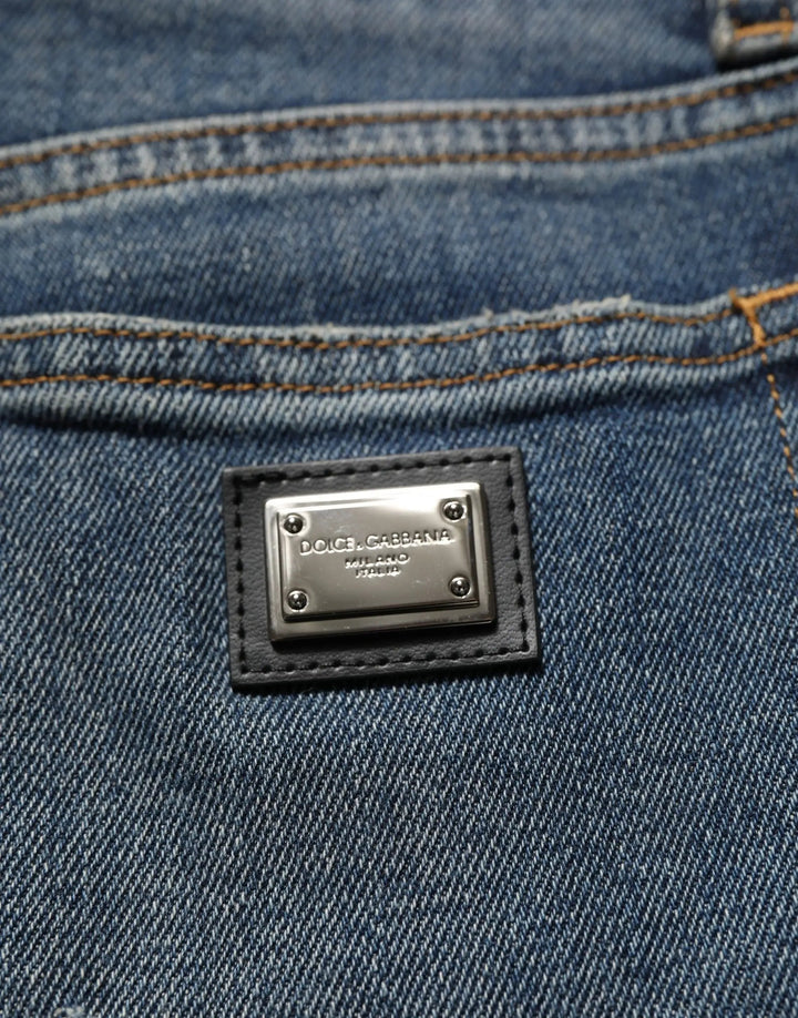 Dolce &amp; Gabbana Blue Cotton Stretch Skinny Denim Trouser Jeans