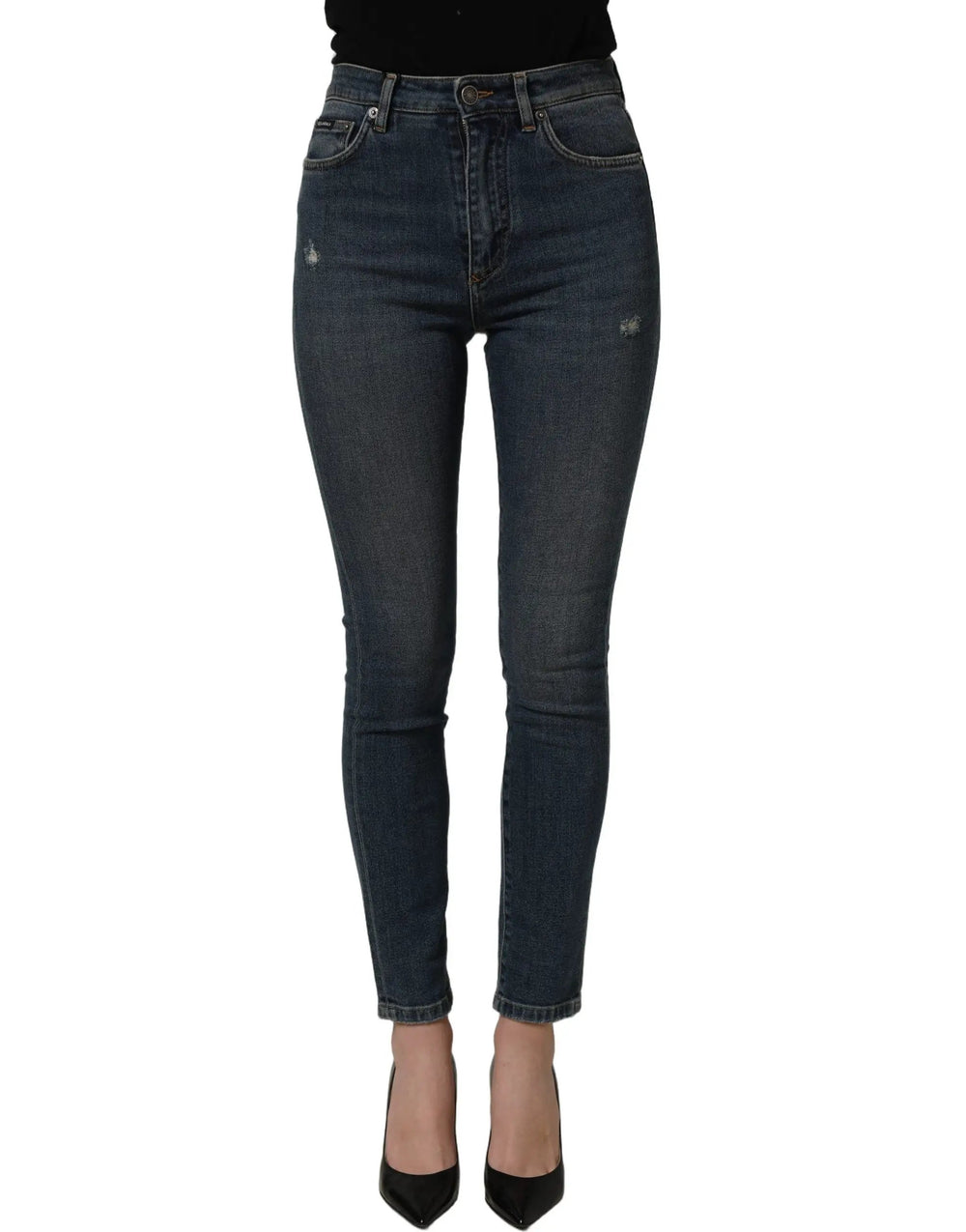 Dolce & Gabbana Sample Sale | Dolce & Gabbana Blue Cotton Stretch Skinny Denim Trouser Jeans - | Designer outlet