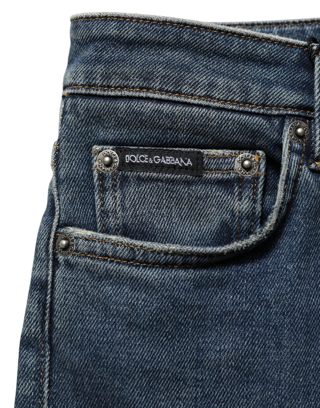 Dolce &amp; Gabbana Blue Cotton Stretch Skinny Denim Trouser Jeans