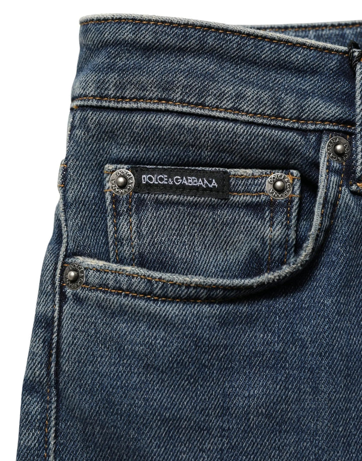 Dolce &amp; Gabbana Blue Cotton Stretch Skinny Denim Trouser Jeans