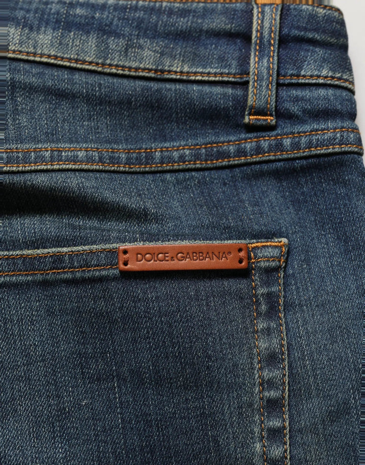 Dolce &amp; Gabbana Blue Cotton Stretch Skinny Denim Jeans