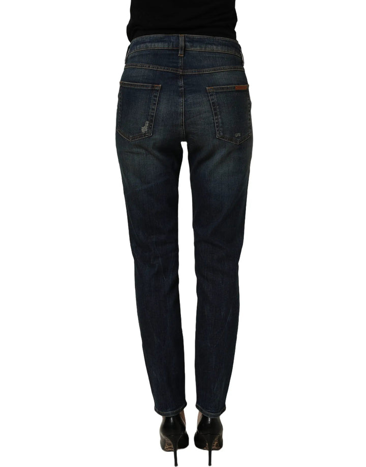 Dolce &amp; Gabbana Blue Cotton Stretch Skinny Denim Jeans