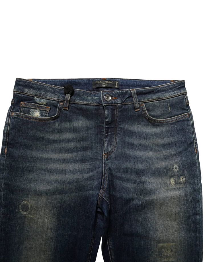 Dolce &amp; Gabbana Blue Cotton Stretch Skinny Denim Jeans