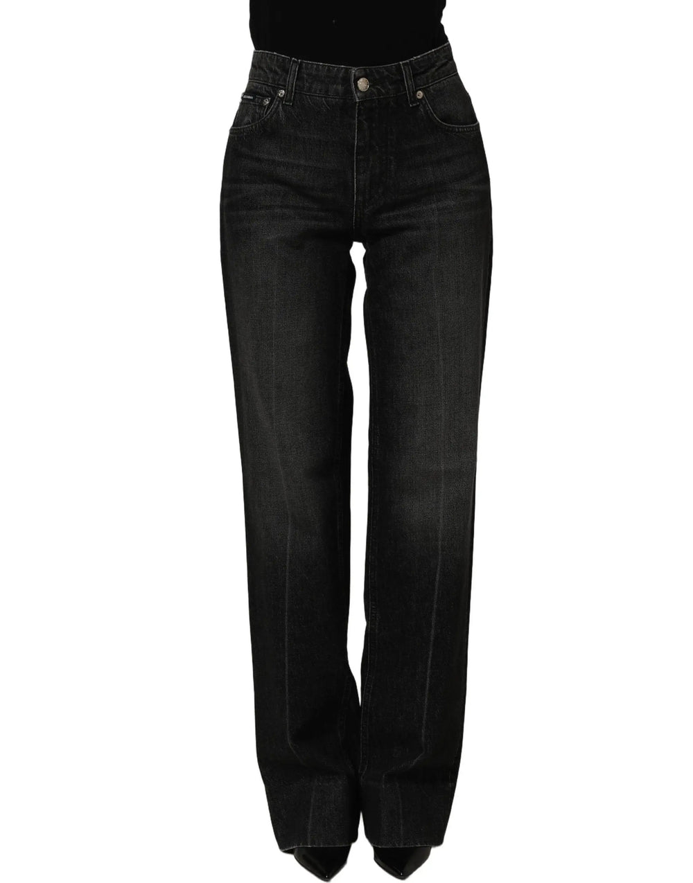 Dolce & Gabbana Sample Sale | Dolce & Gabbana Black Cotton Stretch Straight Denim Jeans - | Designer outlet