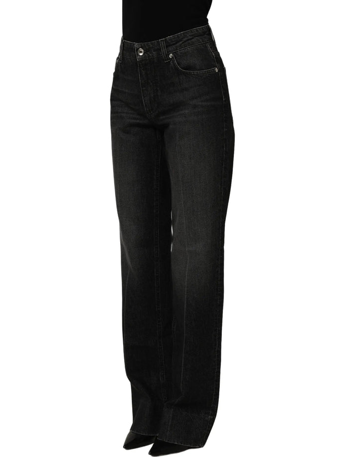 Dolce &amp; Gabbana Black Cotton Stretch Straight Denim Jeans