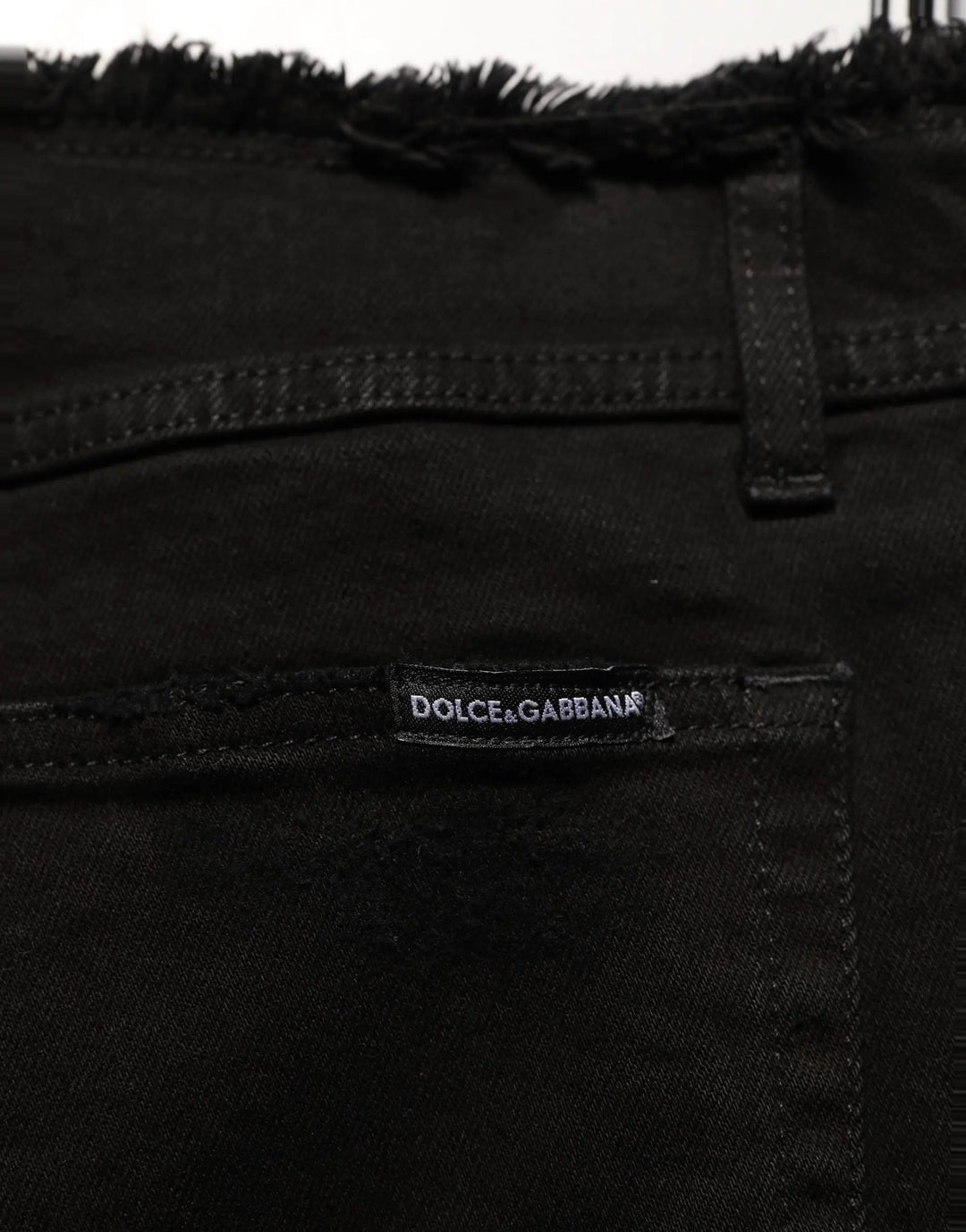 Dolce &amp; Gabbana Black Cotton Skinny Denim Trouser Jeans
