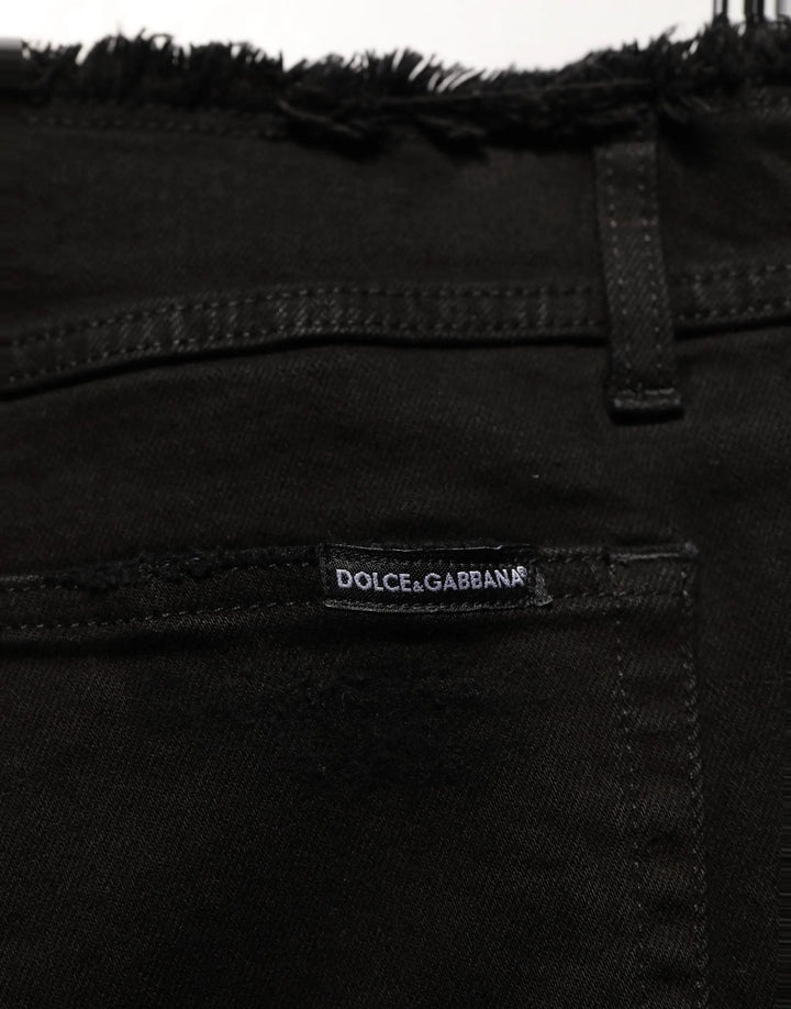 Dolce &amp; Gabbana Black Cotton Skinny Denim Trouser Jeans