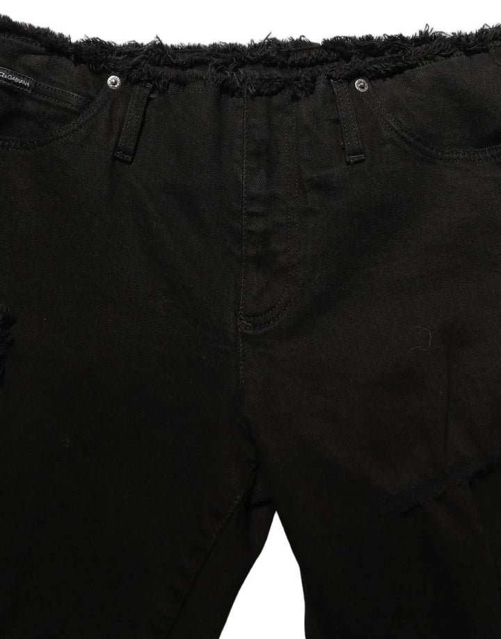 Dolce &amp; Gabbana Black Cotton Skinny Denim Trouser Jeans