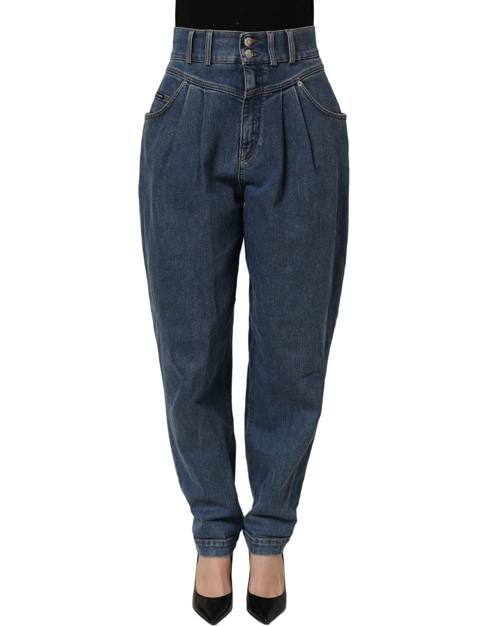 Dolce & Gabbana Sample Sale | Dolce & Gabbana Dark Blue Cotton Stretch Tapered Denim Jeans - | Designer outlet