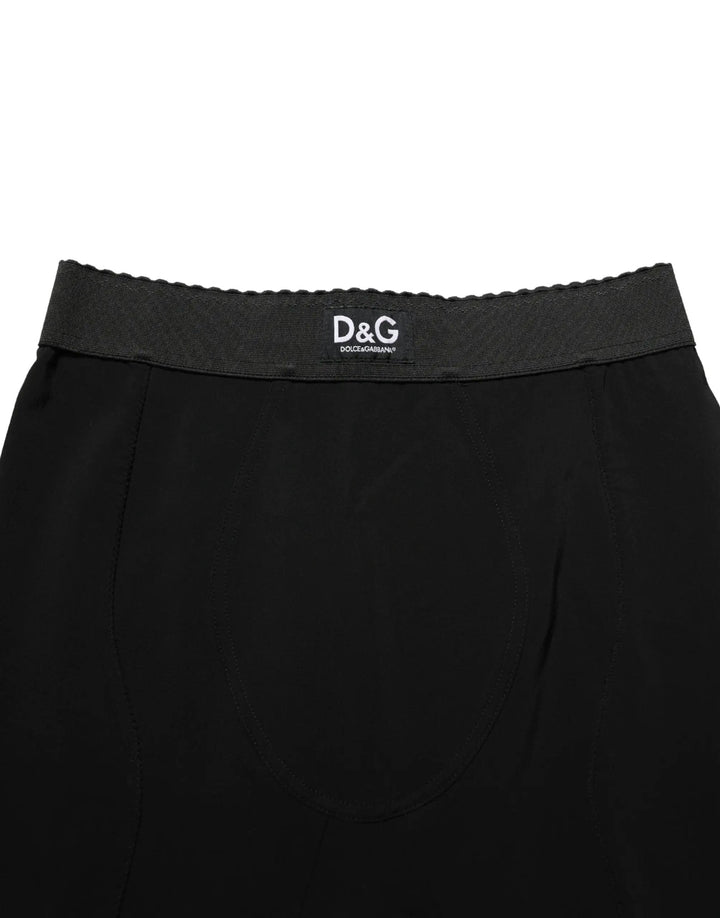 Dolce &amp; Gabbana Black Viscose High Waist Capri Trouser Pants