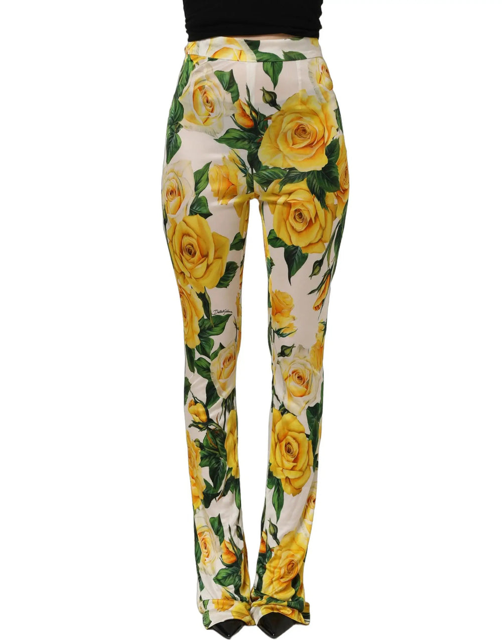 Dolce & Gabbana Sample Sale | Dolce & Gabbana Multicolor Floral High Waist Straight Pants - | Designer outlet