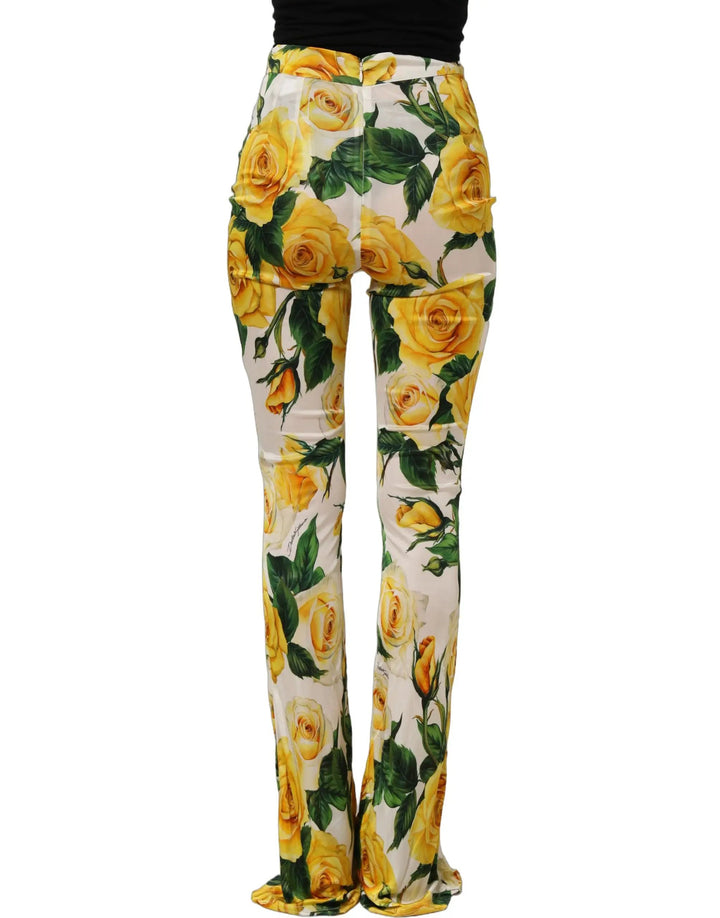 Dolce &amp; Gabbana Multicolor Floral High Waist Straight Pants