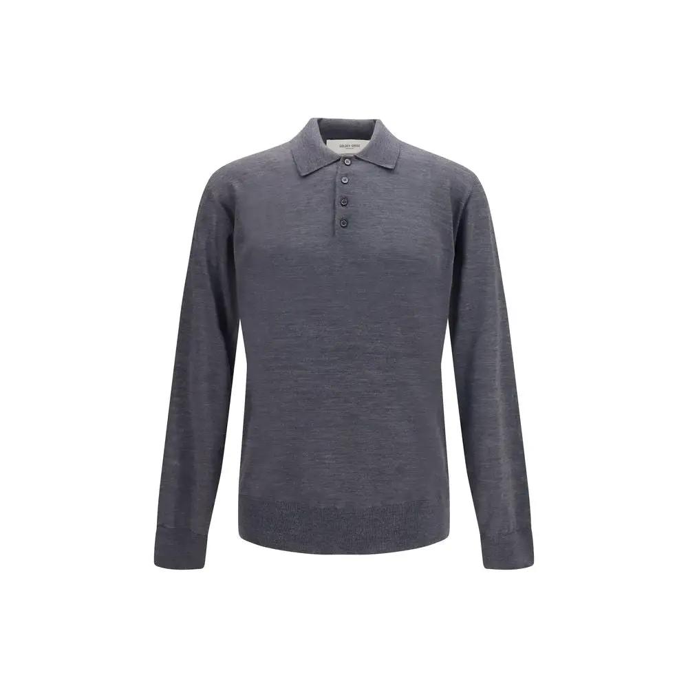 Golden Goose Gray Wool Oves Aries Polo Shirt