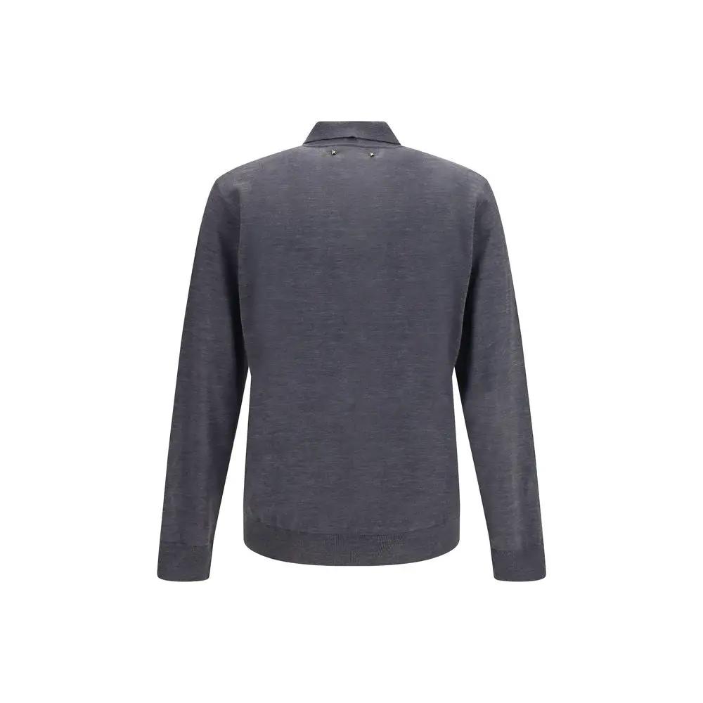 Golden Goose Sample Sale | Golden Goose Gray Wool Oves Aries Polo Shirt - | Designer outlet