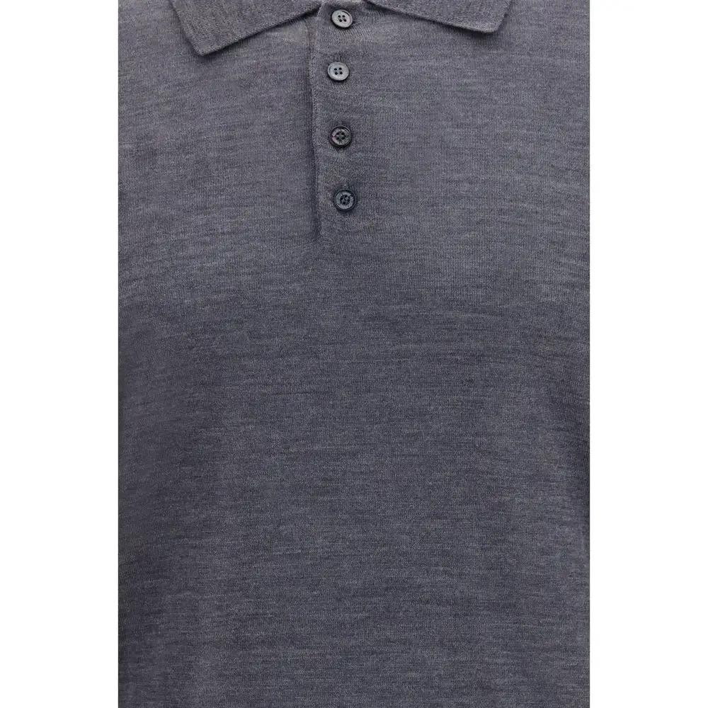 Golden Goose Gray Wool Oves Aries Polo Shirt