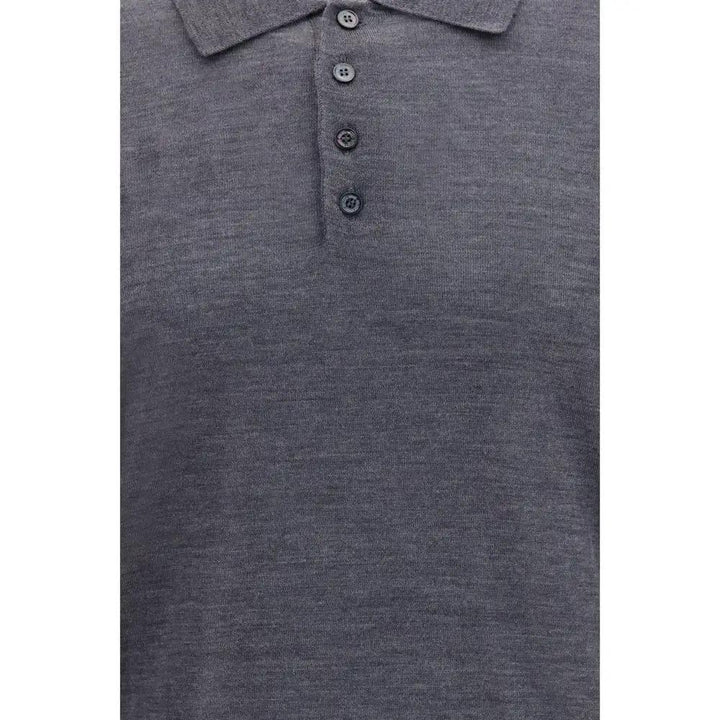 Golden Goose Gray Wool Oves Aries Polo Shirt