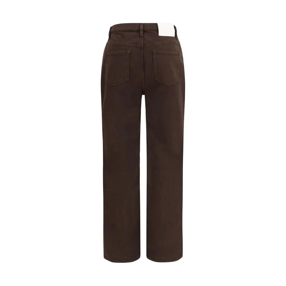 Loulou De Saison Sample Sale | Loulou De Saison Brown Cotton Straight-Leg Jeans - | Designer outlet