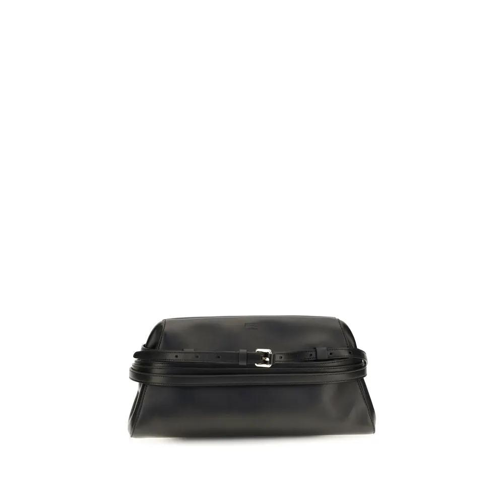 Moschino Black Goatskin Clutch Bag