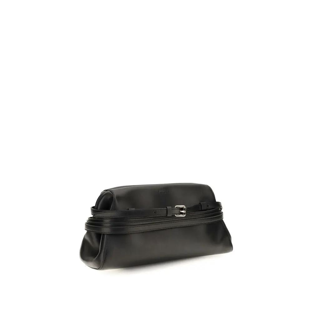 Moschino Black Goatskin Clutch Bag