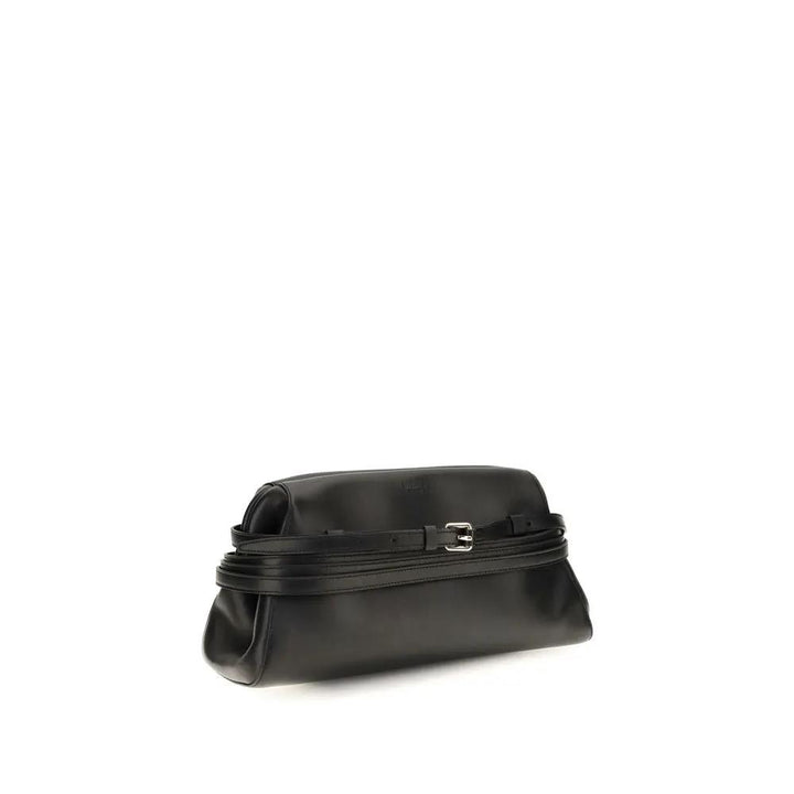 Moschino Black Goatskin Clutch Bag