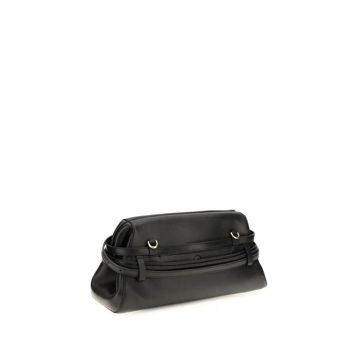Moschino Black Goatskin Clutch Bag