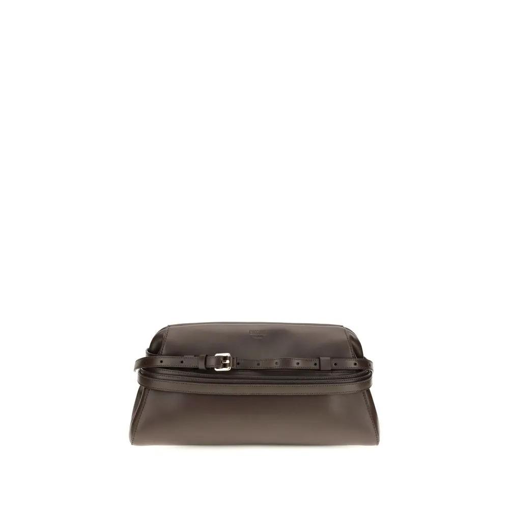 Moschino Brown Goatskin Shoulder Bag