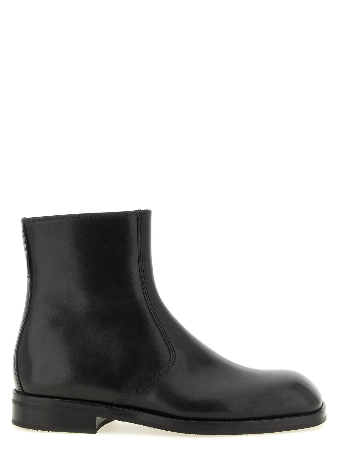 Lemaire Black Lamb Leather Ankle Boots