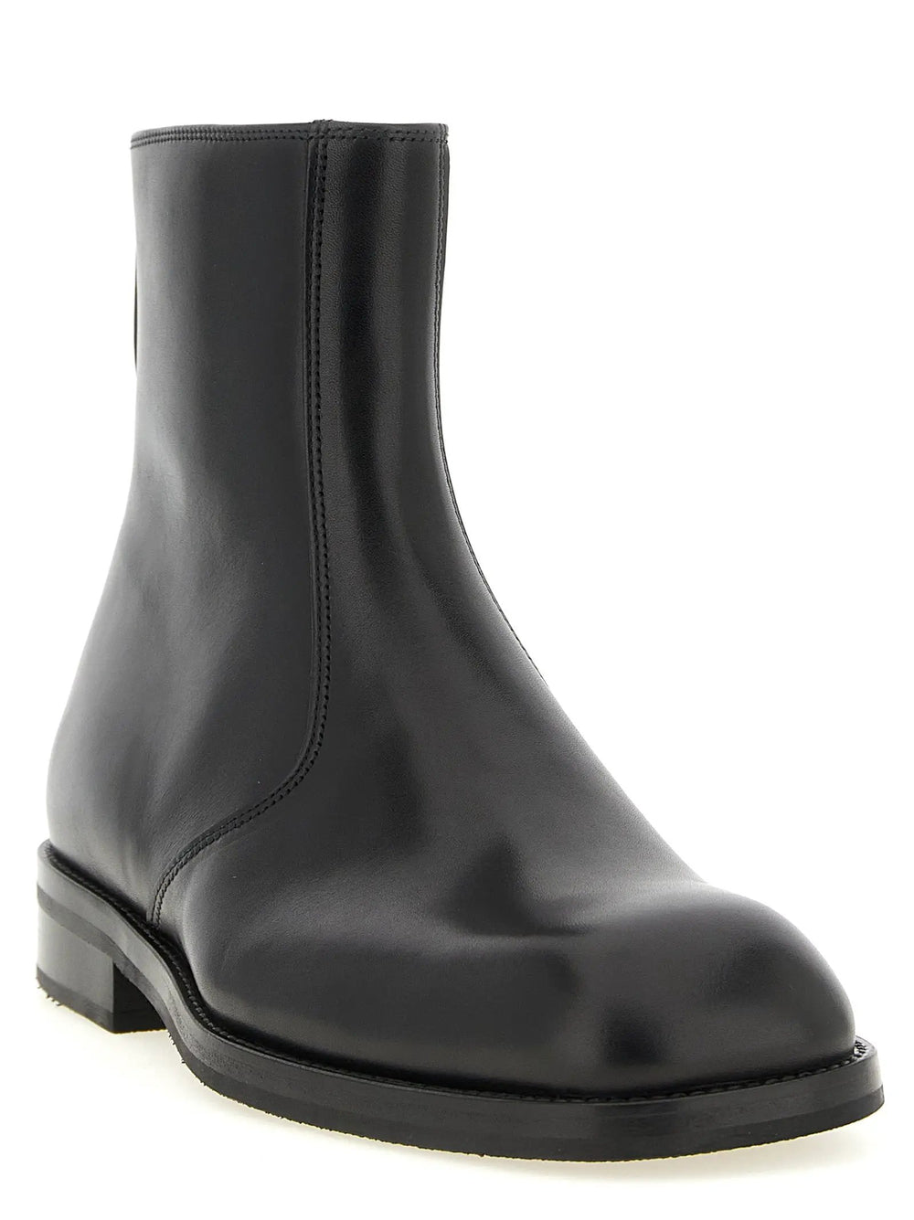 Lemaire Sample Sale | Lemaire Black Lamb Leather Ankle Boots - | Designer outlet