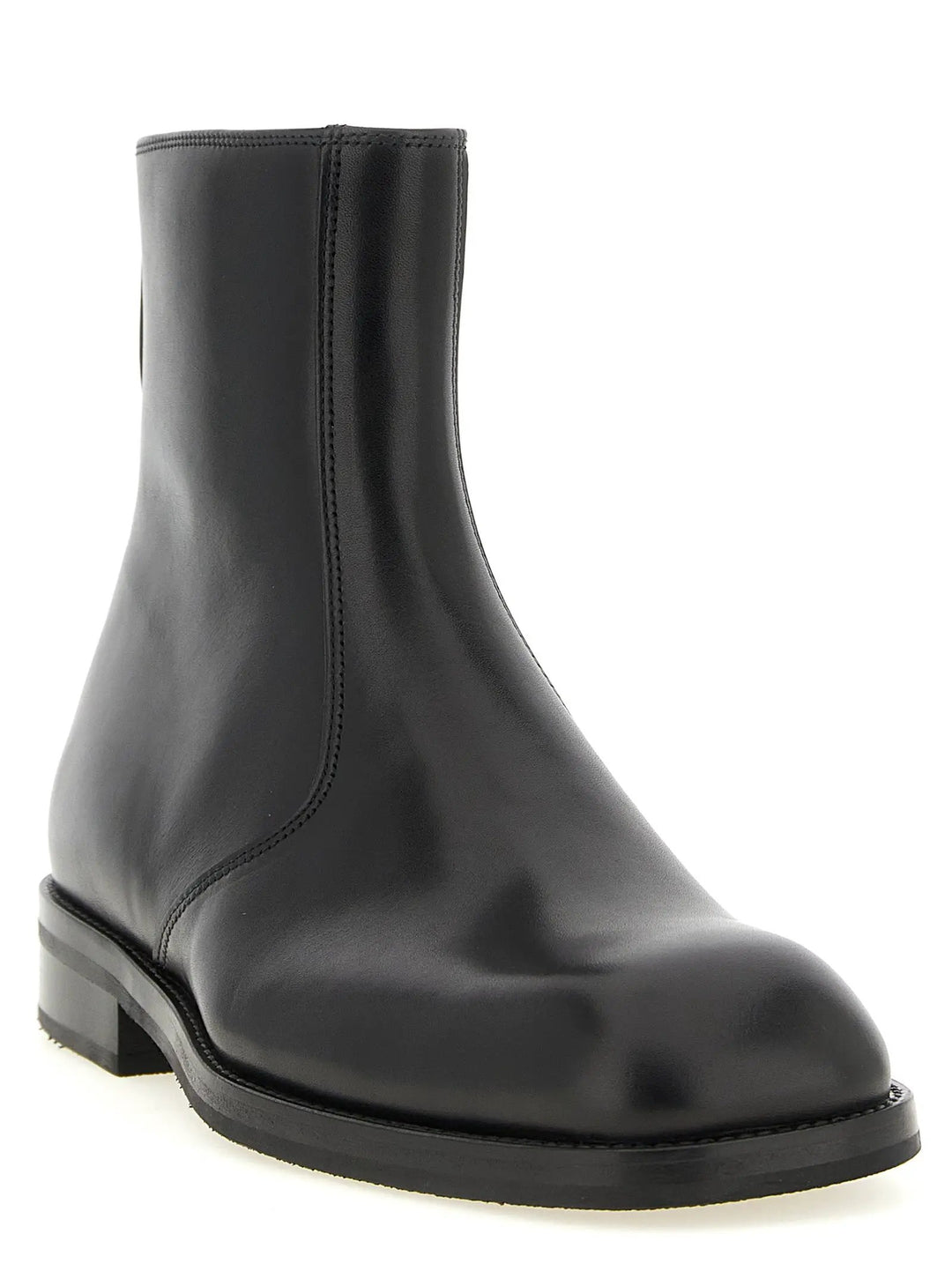 Lemaire Black Lamb Leather Ankle Boots