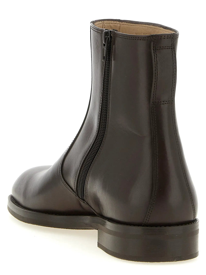 Lemaire Brown Lamb Leather Ankle Boots
