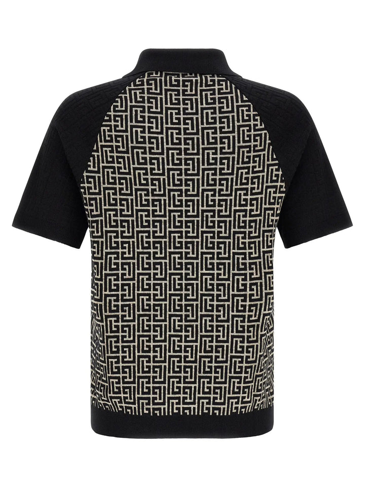 Balmain Bicolor Cotton Polo Shirt