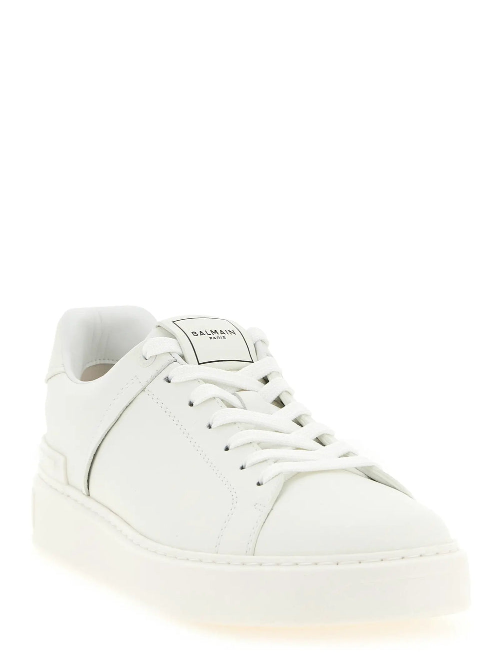 Balmain Sample Sale | Balmain White Calfskin Low Top Sneakers - | Designer outlet