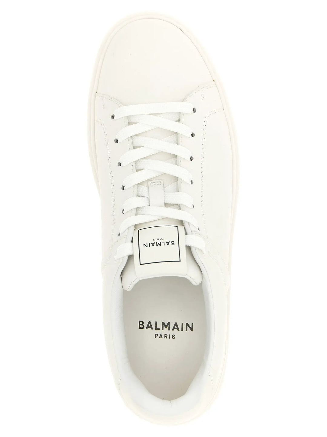 Balmain White Calfskin Low Top Sneakers
