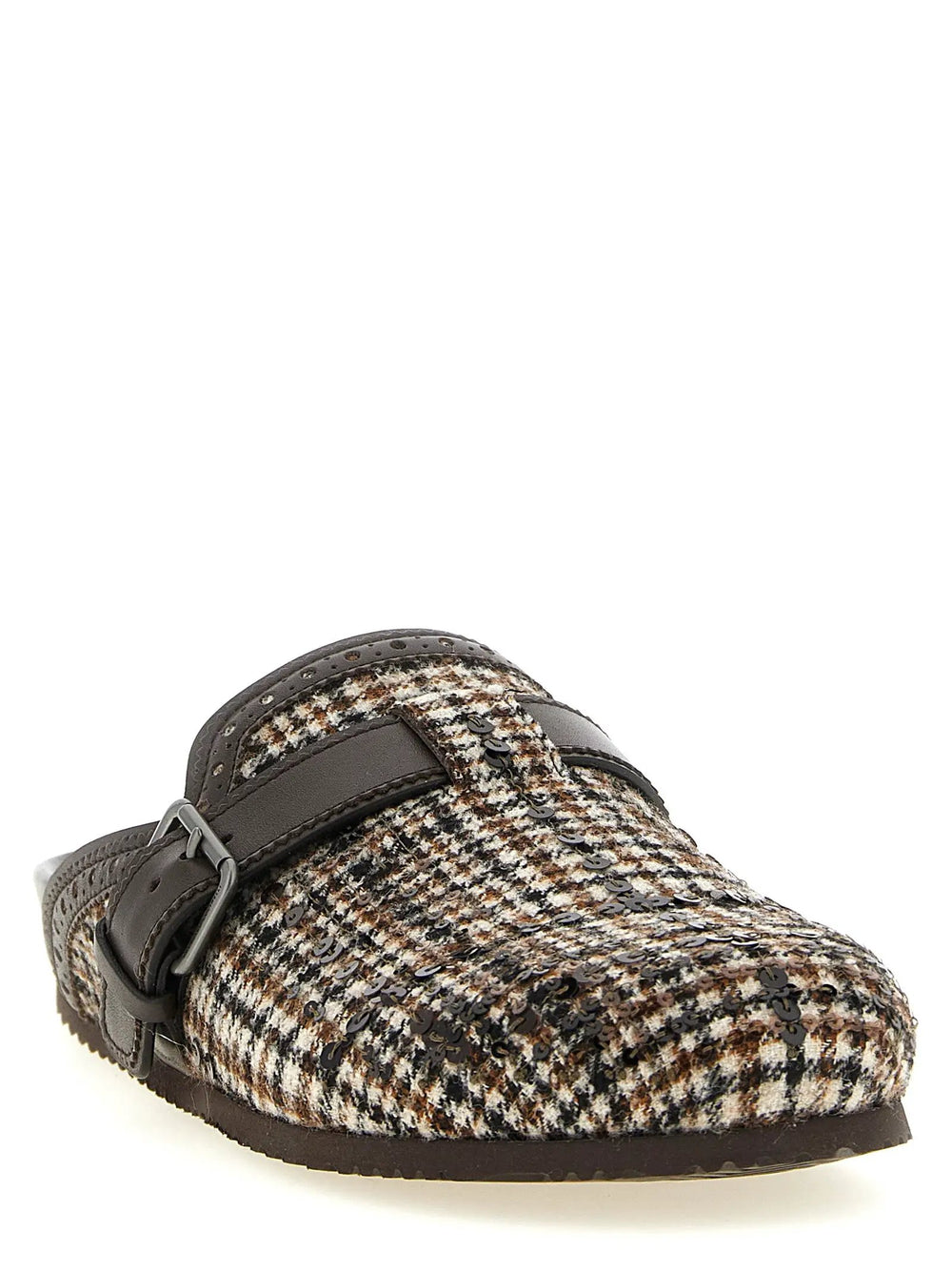 Brunello Cucinelli Sample Sale | Brunello Cucinelli Brown Alpaca Leather Clogs - | Designer outlet