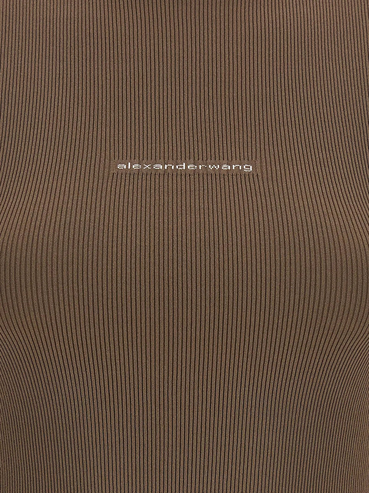 Alexander Wang Brown Polyamide T-Shirt