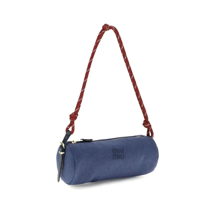 Miu Miu Blue Cotton Shoulder Bag