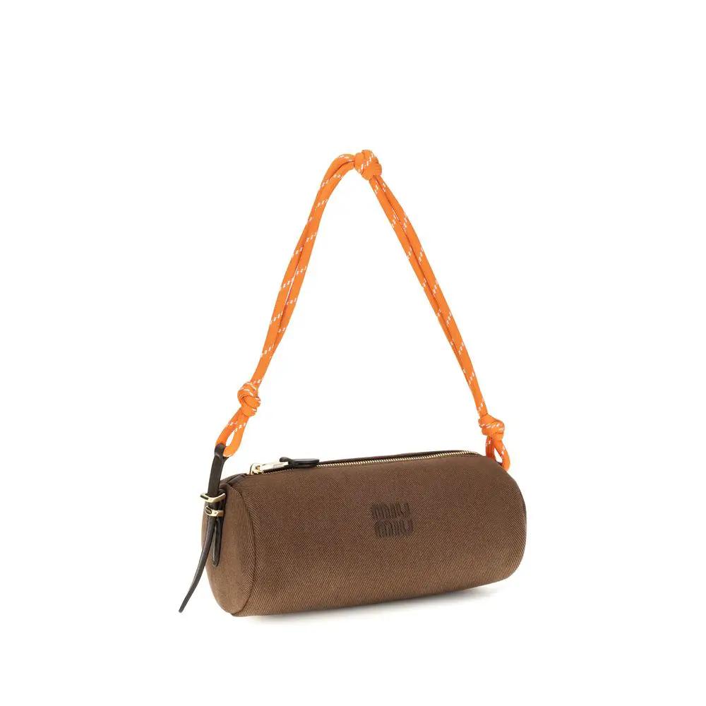Miu Miu Sample Sale | Miu Miu Brown Cotton Shoulder Bag - | Designer outlet