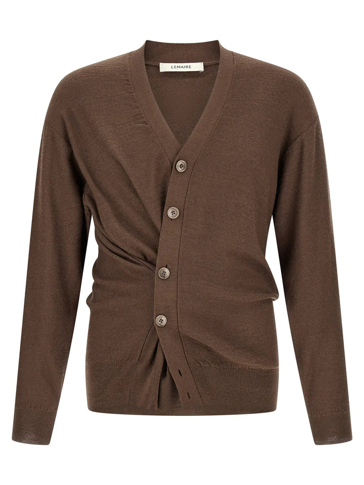 Lemaire Brown Wool Cardigan