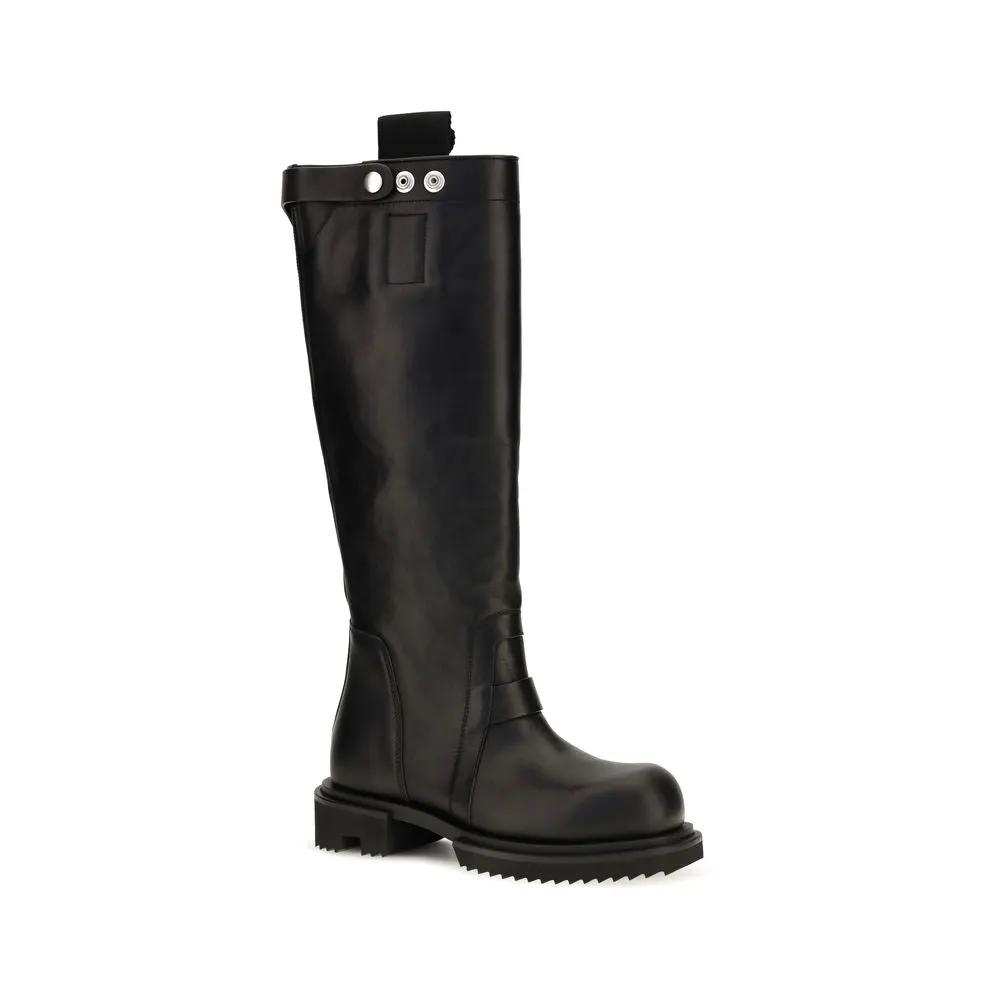 Rick Owens Sample Sale | Rick Owens Black Calf Leather Bos Taurus Rain Boots - | Designer outlet