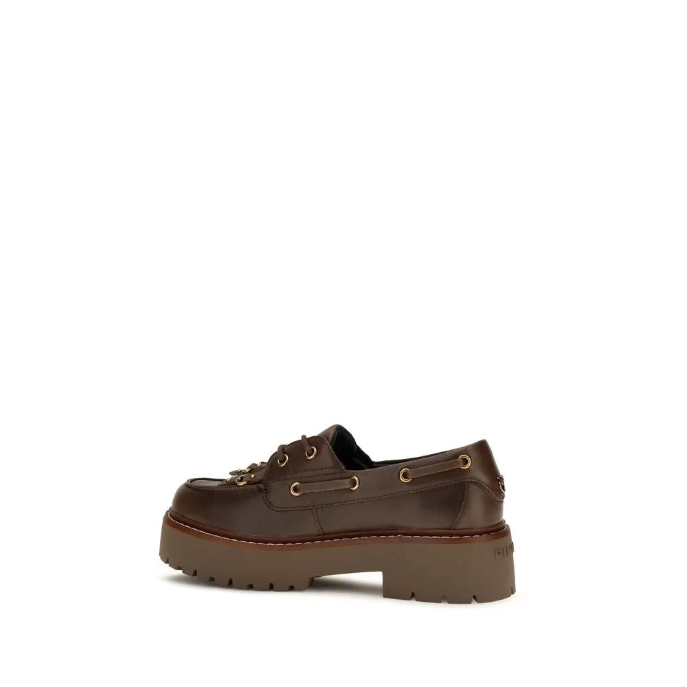 PINKO Sample Sale | PINKO Brown Calf Leather Bos Taurus Platform Loafers - | Designer outlet