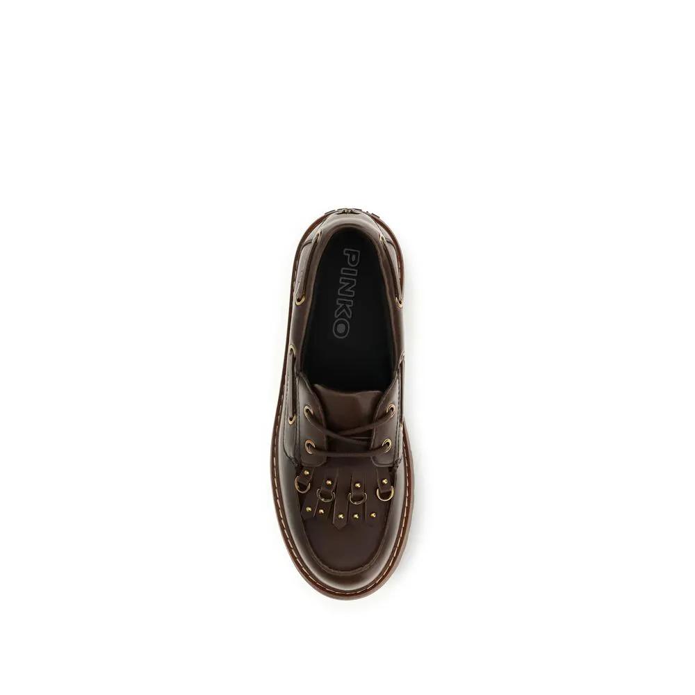 PINKO Sample Sale | PINKO Brown Calf Leather Bos Taurus Platform Loafers - | Designer outlet