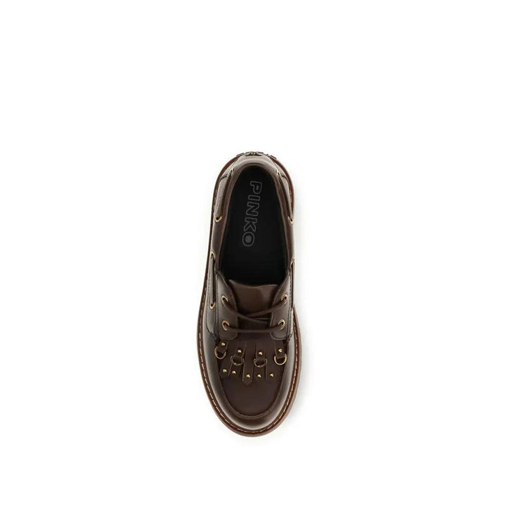 PINKO Sample Sale | PINKO Brown Calf Leather Bos Taurus Platform Loafers - | Designer outlet